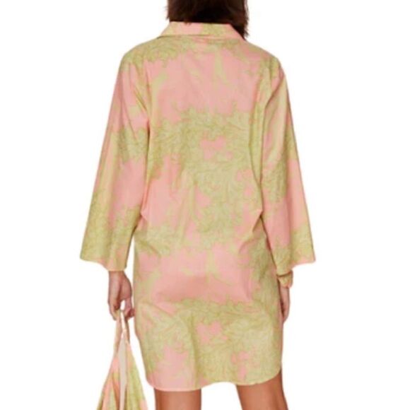 NEW MODAPOSA Pink Floral Shirt Dress - Picture 2 of 2
